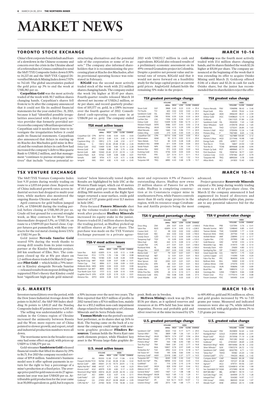 The Northern Miner Preview Pages