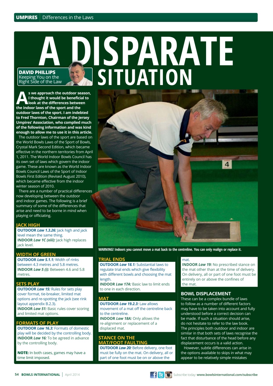 Bowls International Preview Pages