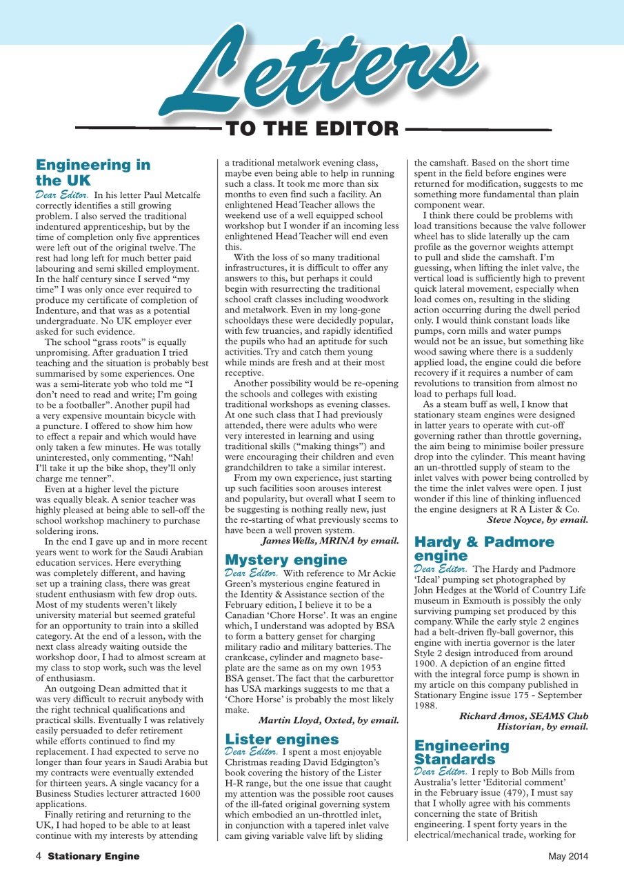 Stationary Engine Preview Pages