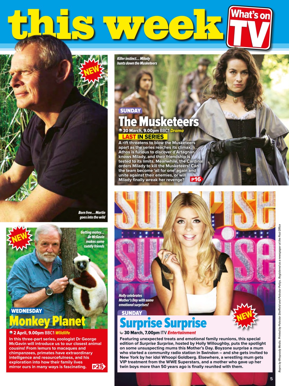 What's on TV Preview Pages