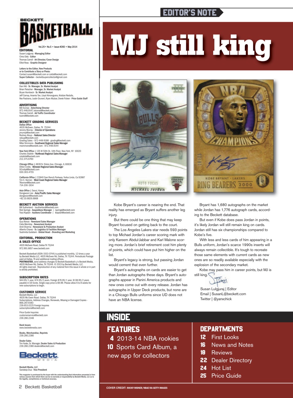 Beckett Basketball Magazine Preview Pages