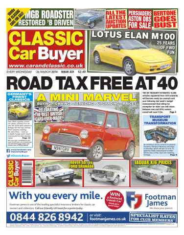 Classic Car Buyer issue No.221 Road Tax Free at 40