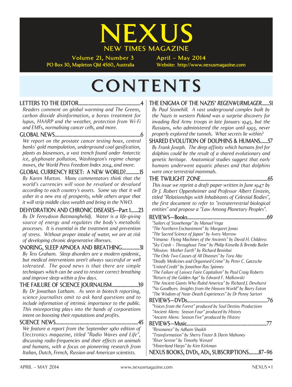 Nexus Magazine Preview Pages