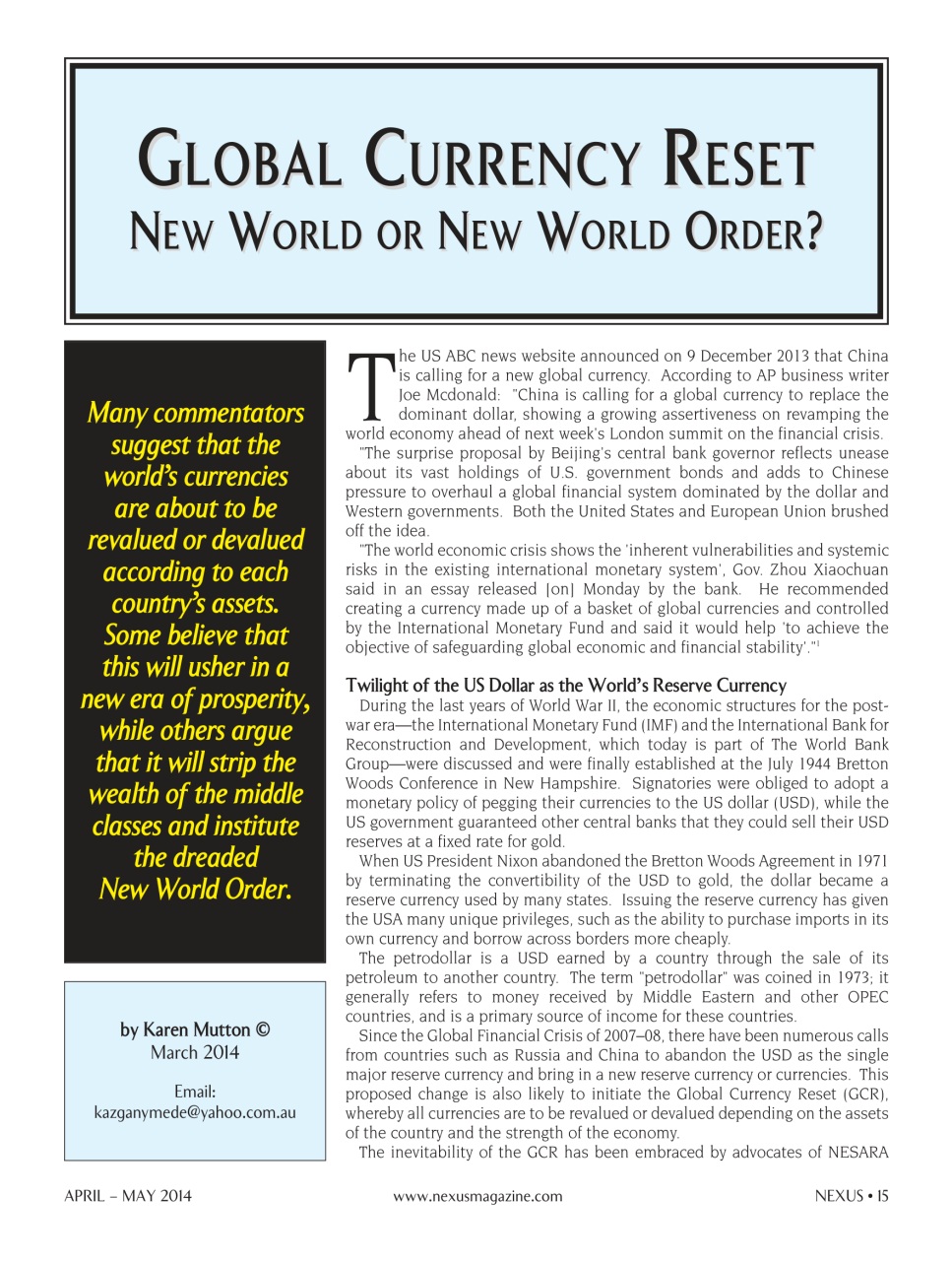 Nexus Magazine Preview Pages