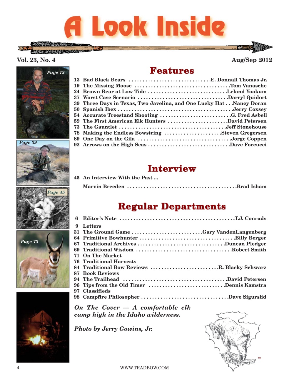 Traditional Bowhunter Magazine Preview Pages