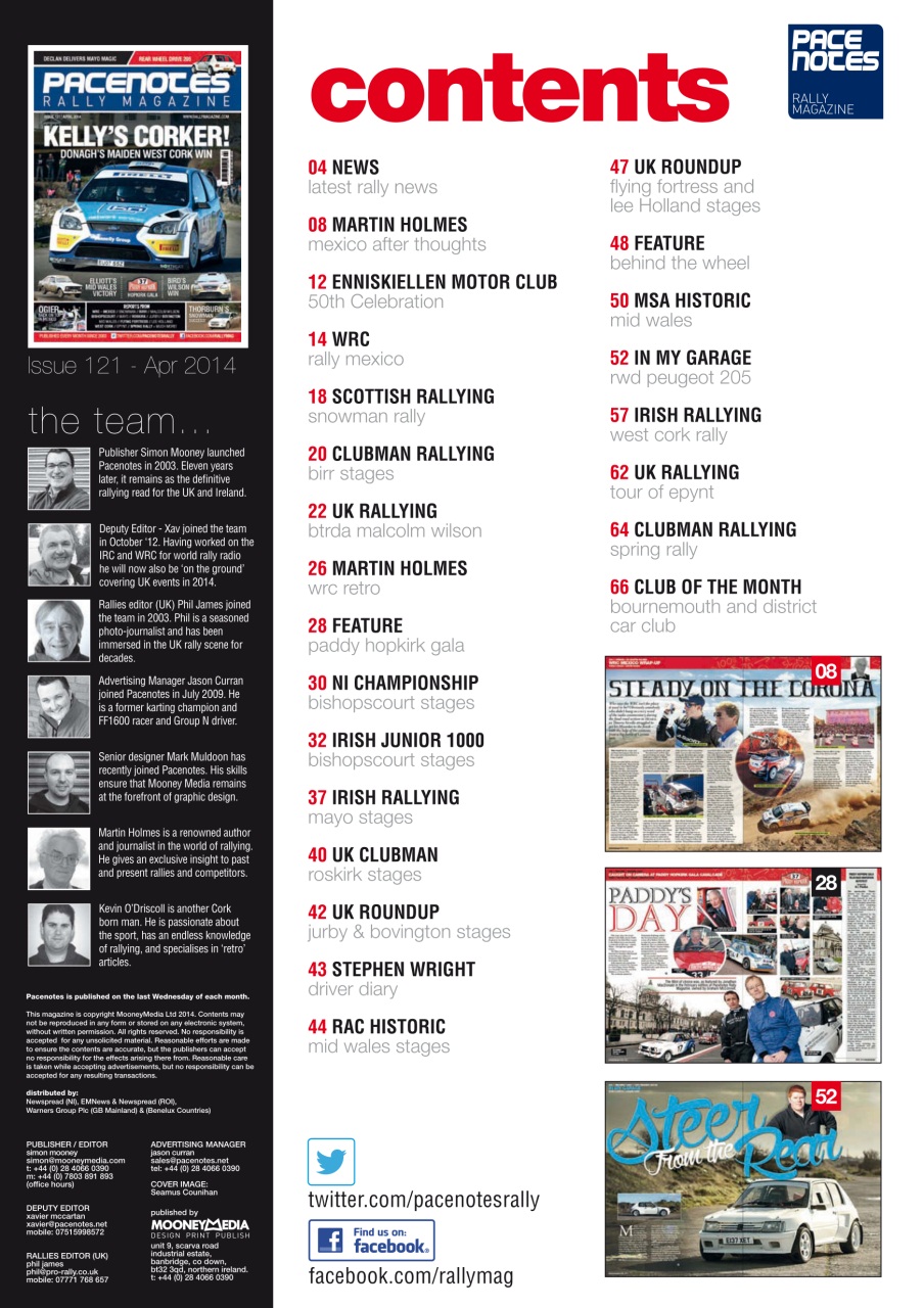 Pacenotes Rally magazine Preview Pages