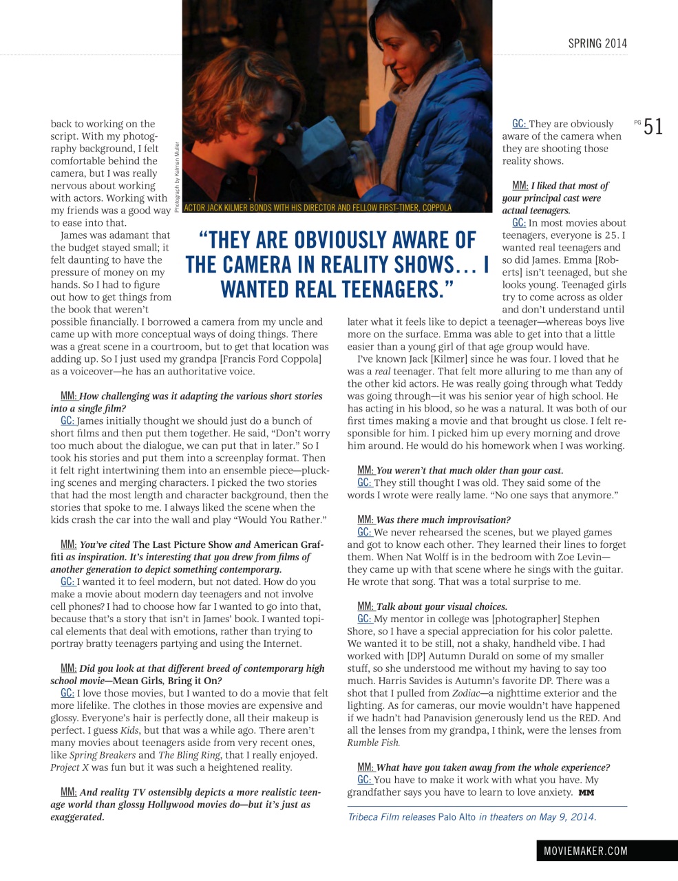 MovieMaker Magazine Preview Pages
