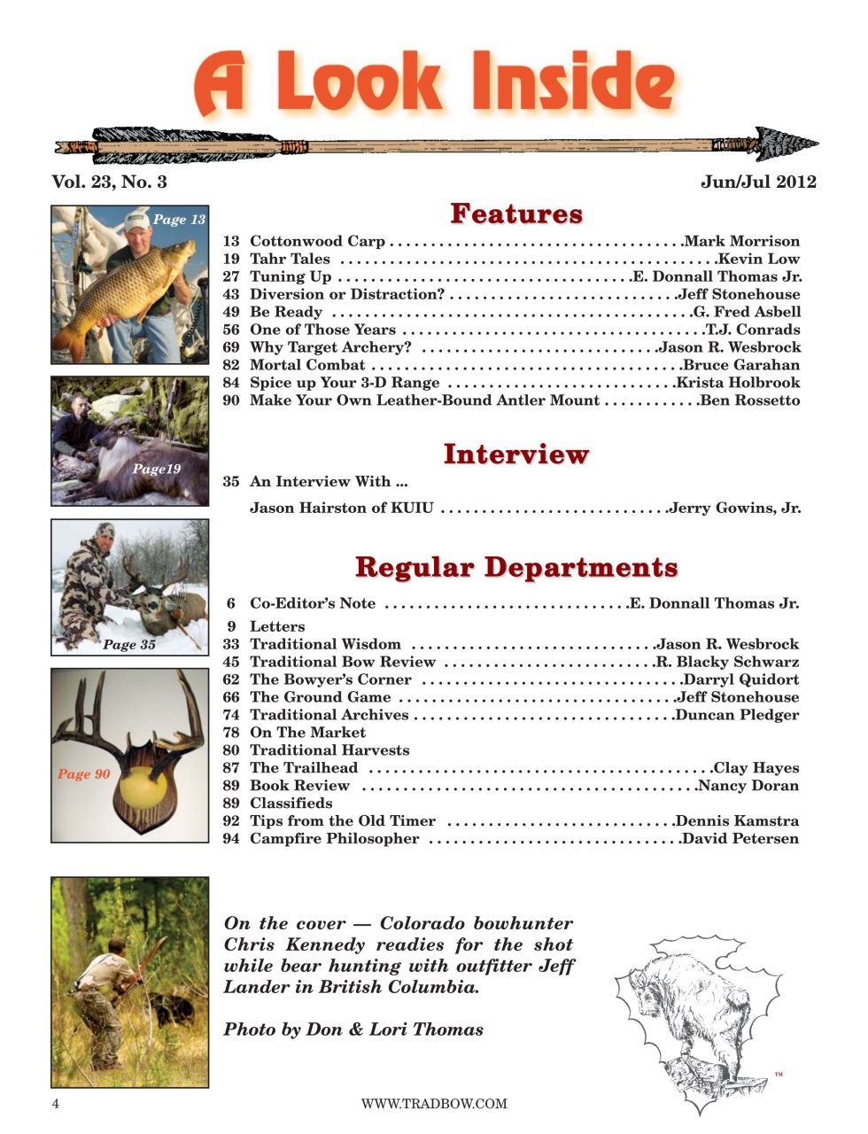 Traditional Bowhunter Magazine Preview Pages