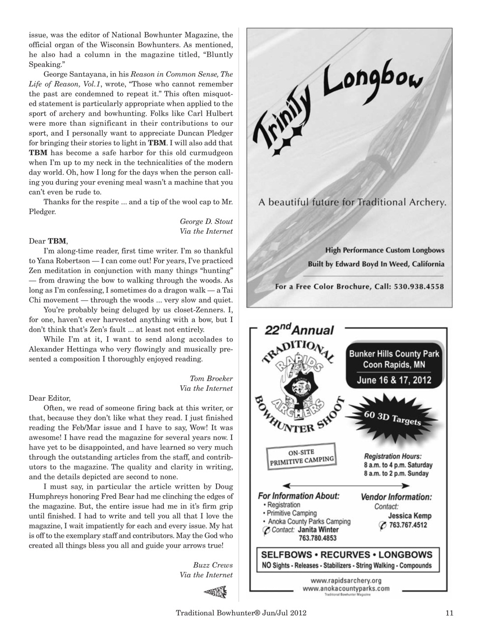 Traditional Bowhunter Magazine Preview Pages