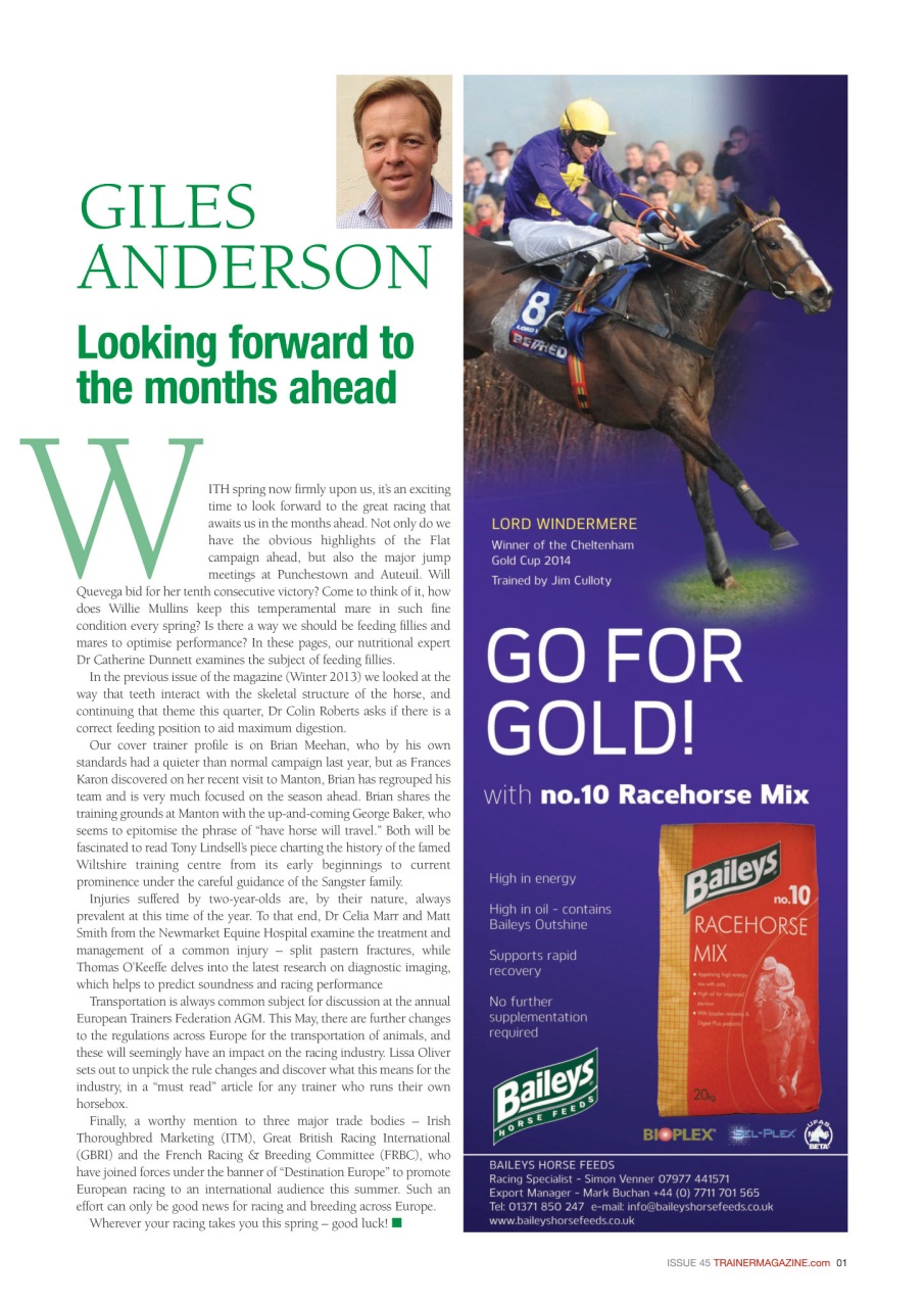 European Trainer Magazine - horse racing Preview Pages