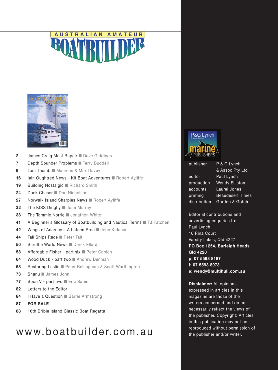 Australian Amateur Boat Builder Preview Pages