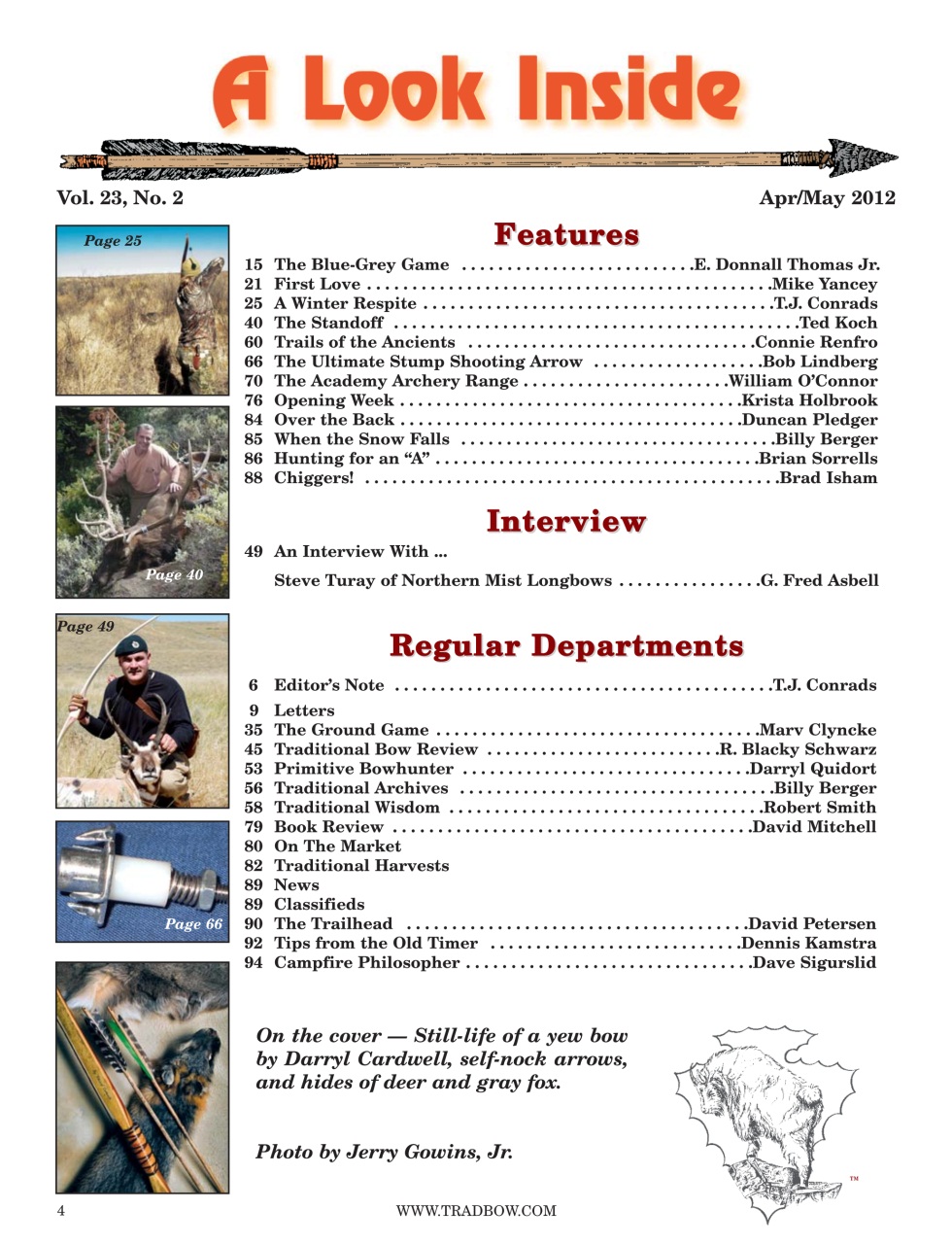 Traditional Bowhunter Magazine Preview Pages