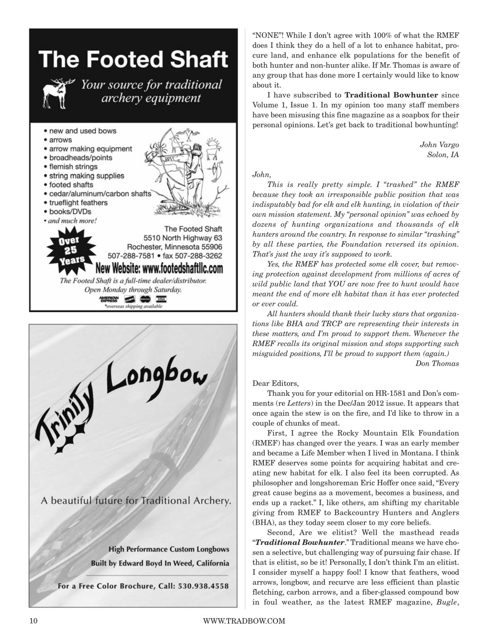 Traditional Bowhunter Magazine Preview Pages