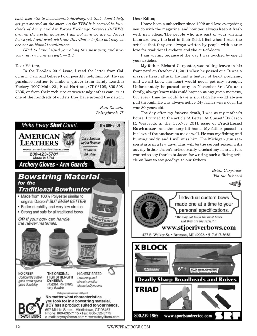 Traditional Bowhunter Magazine Preview Pages