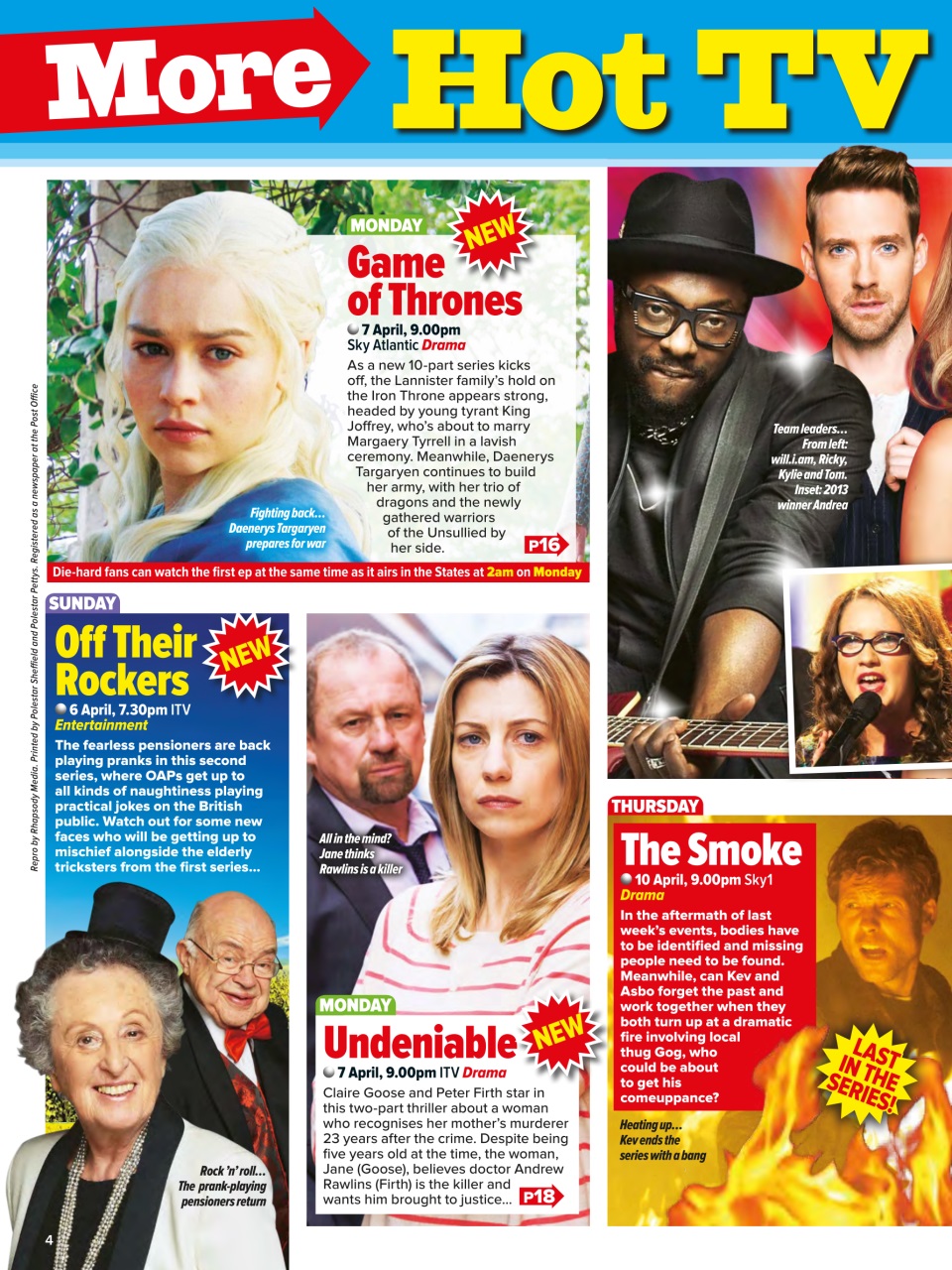 What's on TV Preview Pages