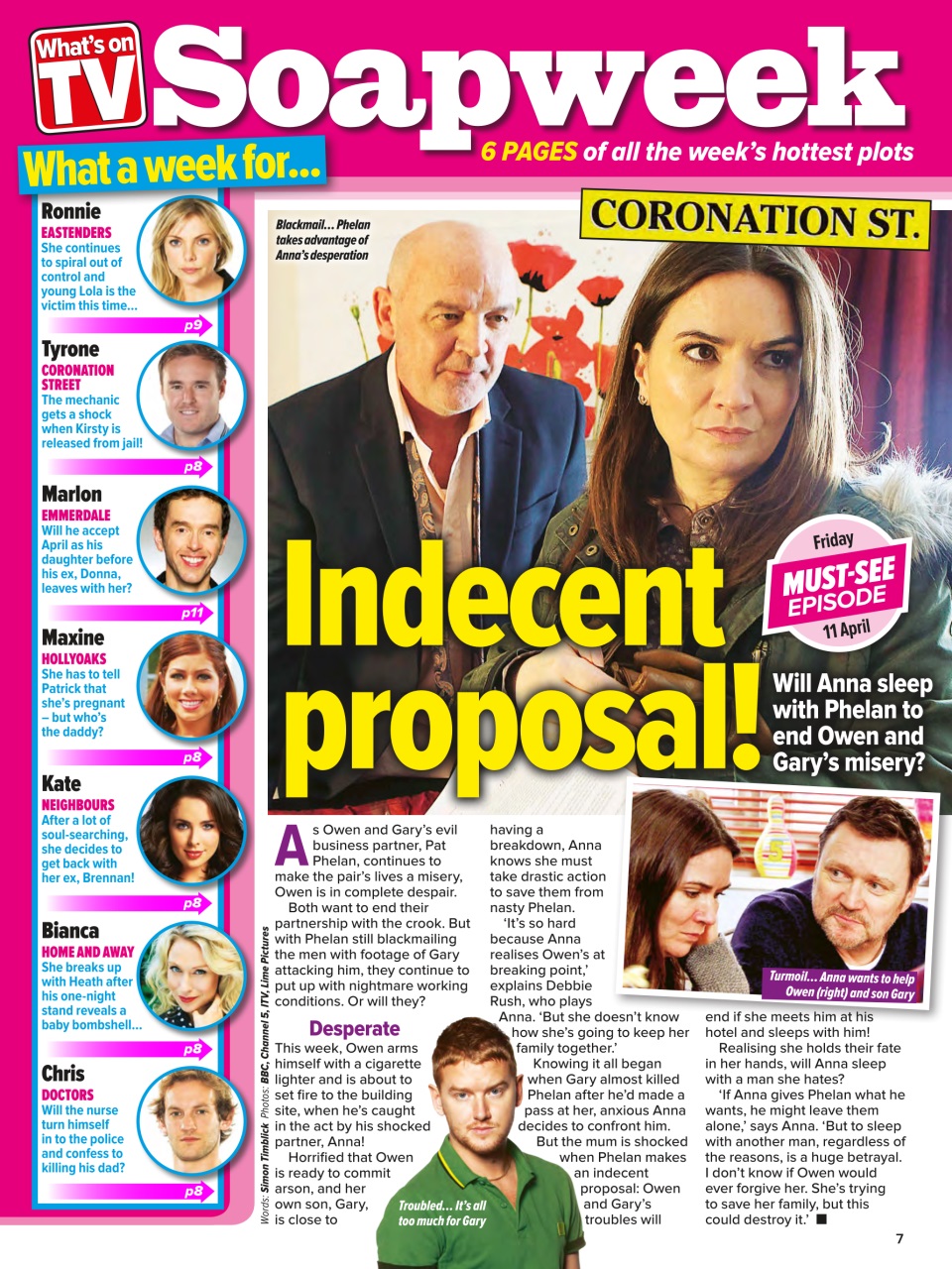 What's on TV Preview Pages