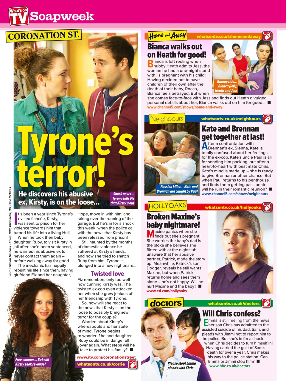 What's on TV Preview Pages