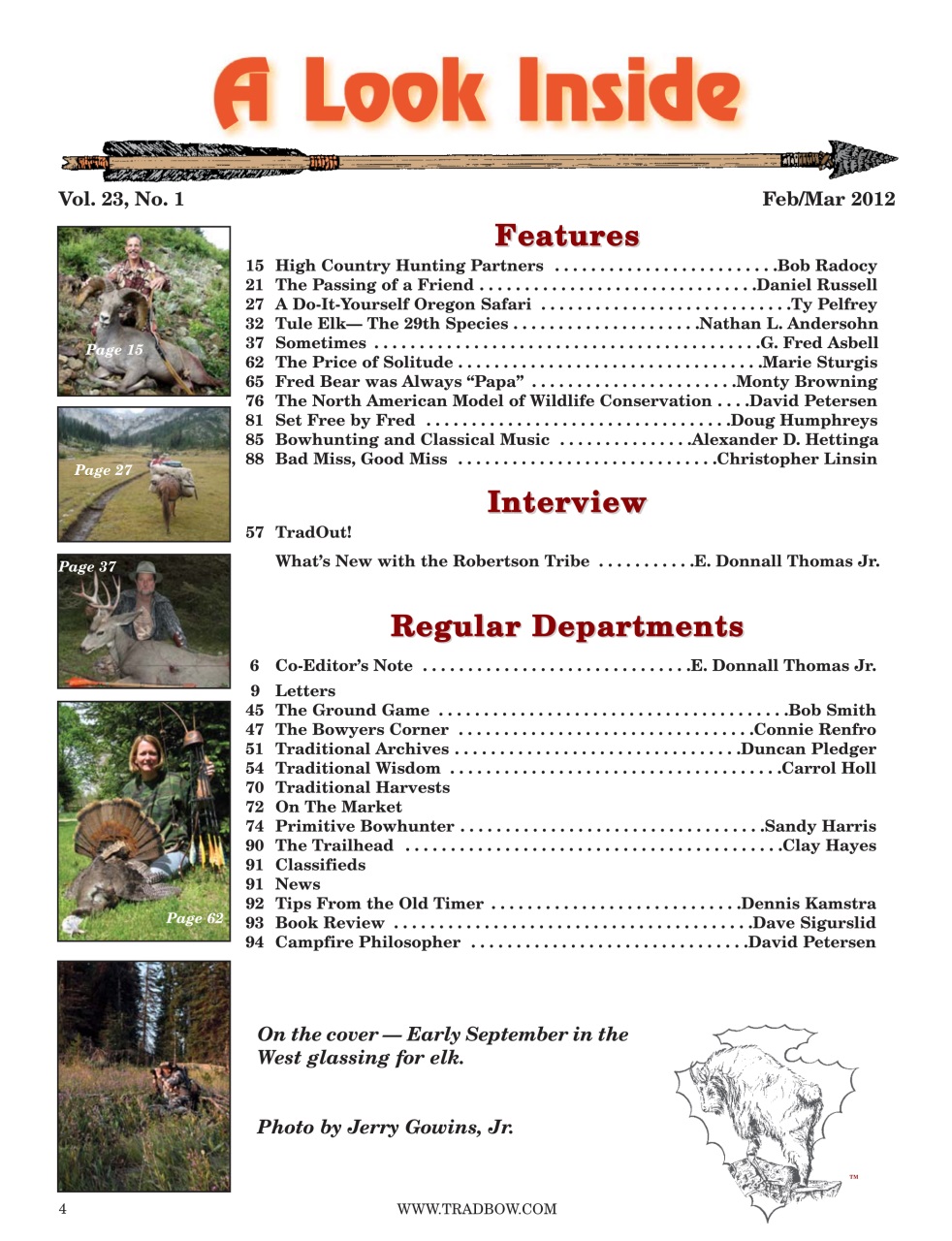 Traditional Bowhunter Magazine Preview Pages