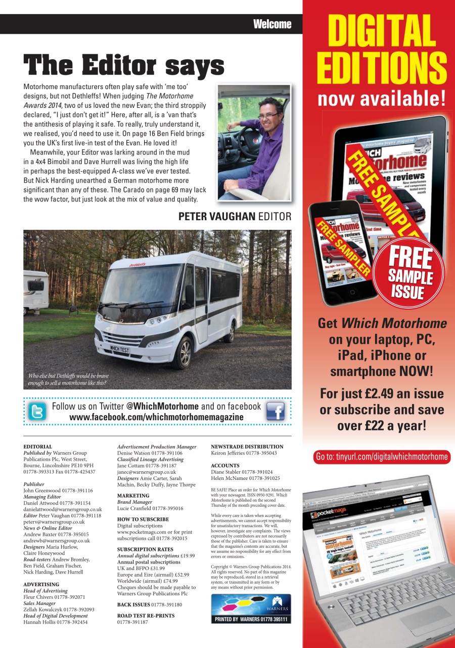What Motorhome magazine Preview Pages