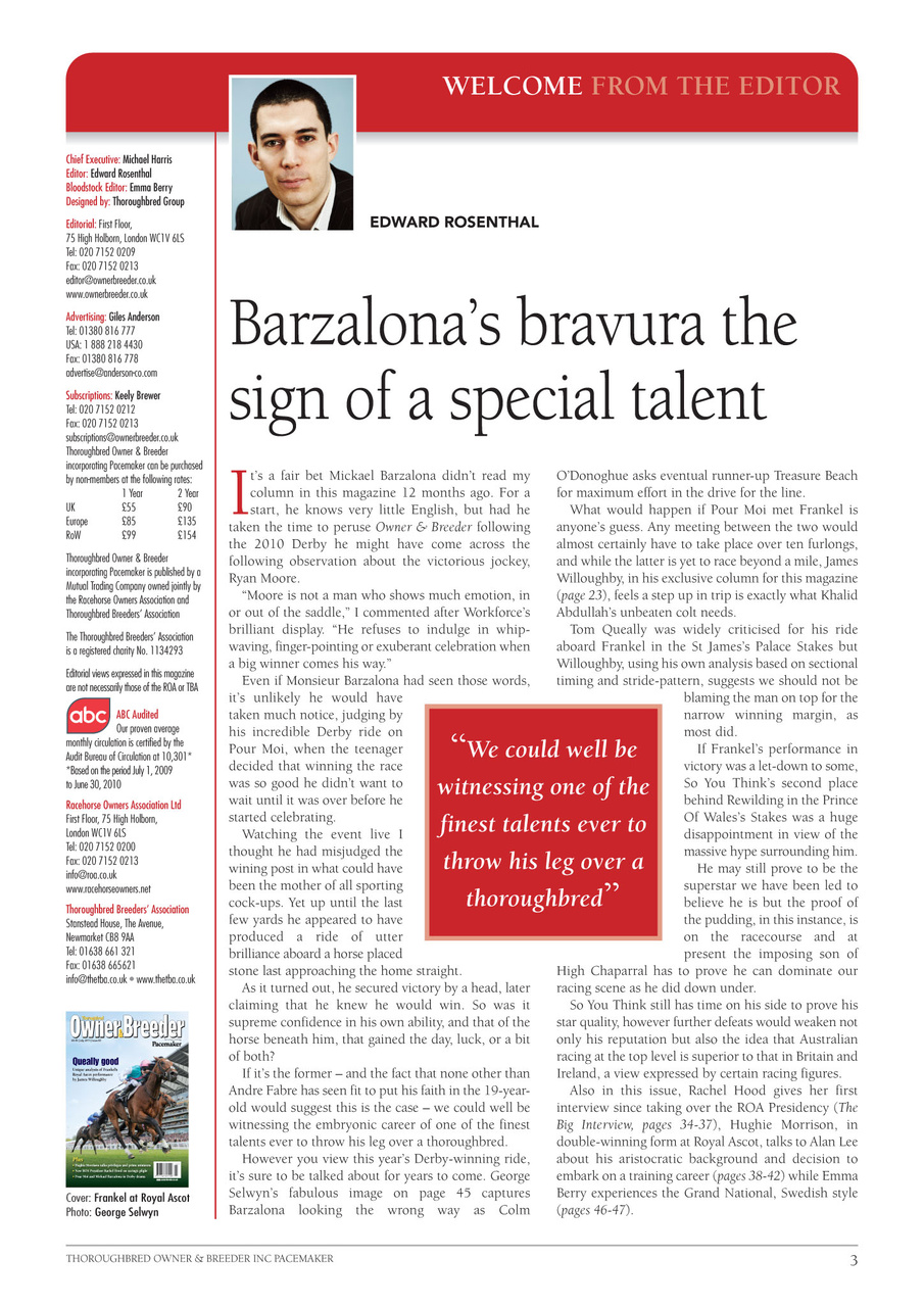 The Owner Breeder Preview Pages