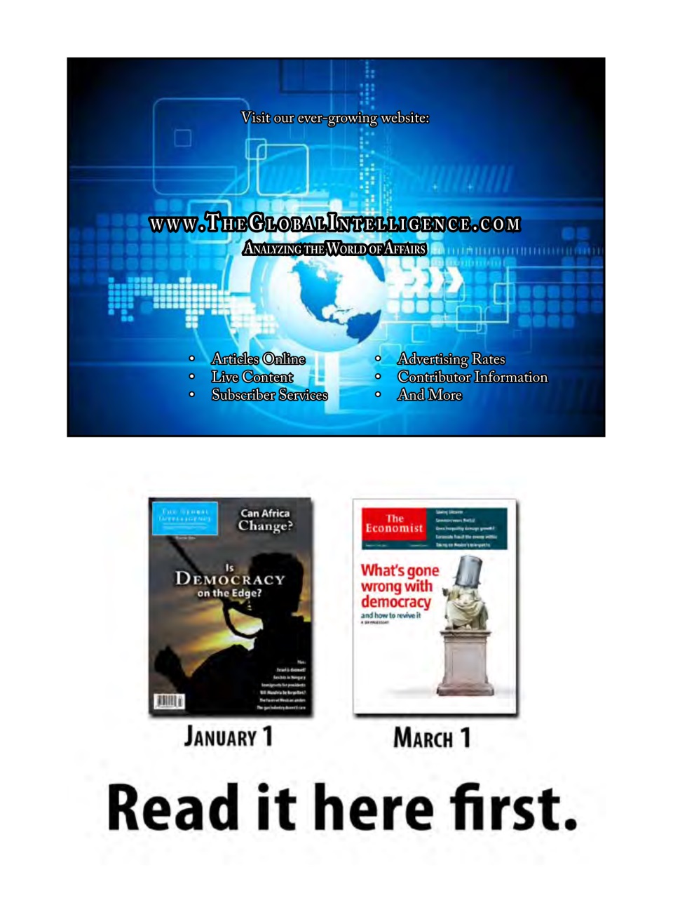 The Global Intelligence Preview Pages