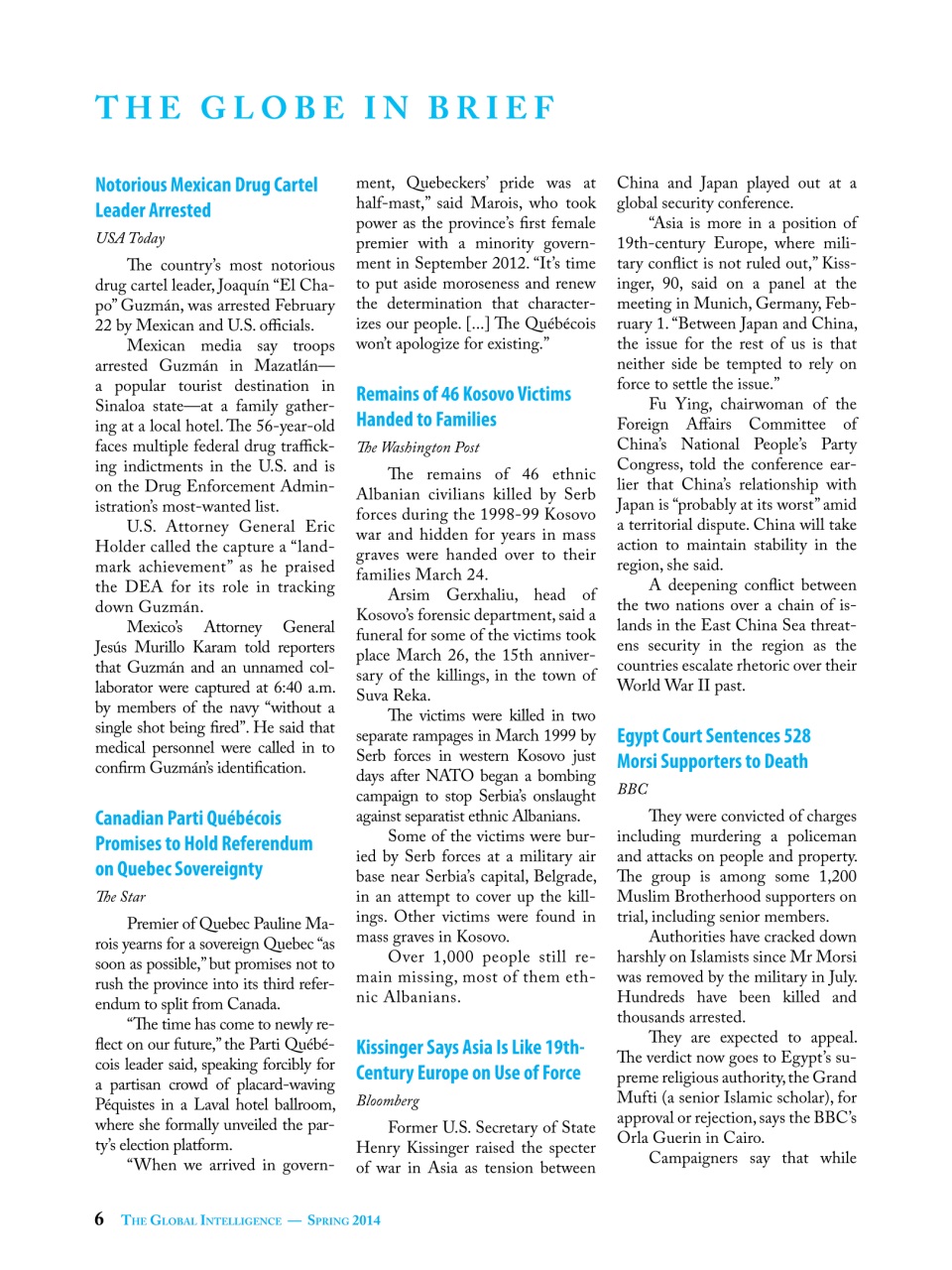 The Global Intelligence Preview Pages