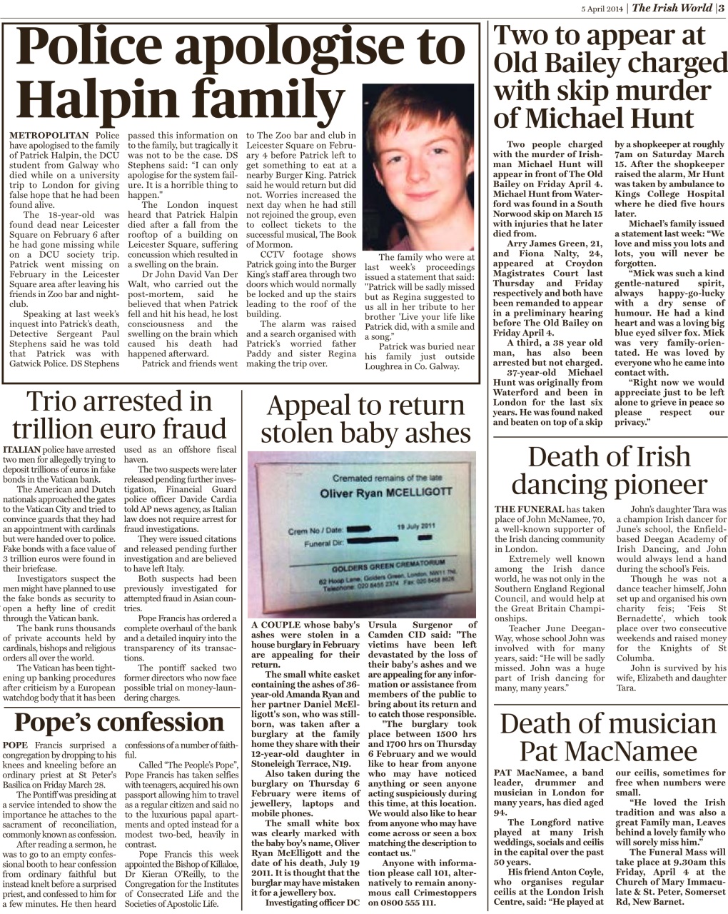 Irish World Preview Pages