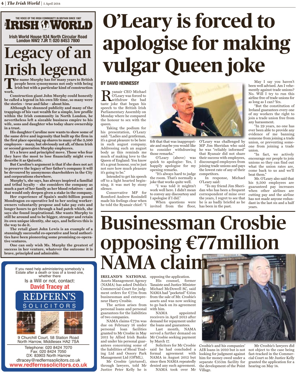 Irish World Preview Pages