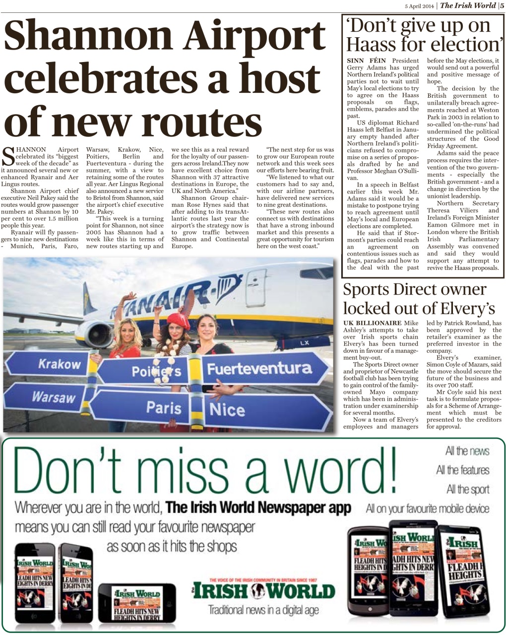 Irish World Preview Pages