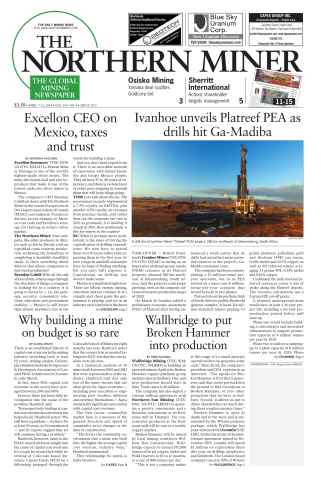 The Northern Miner issue Vol. 100 No. 8