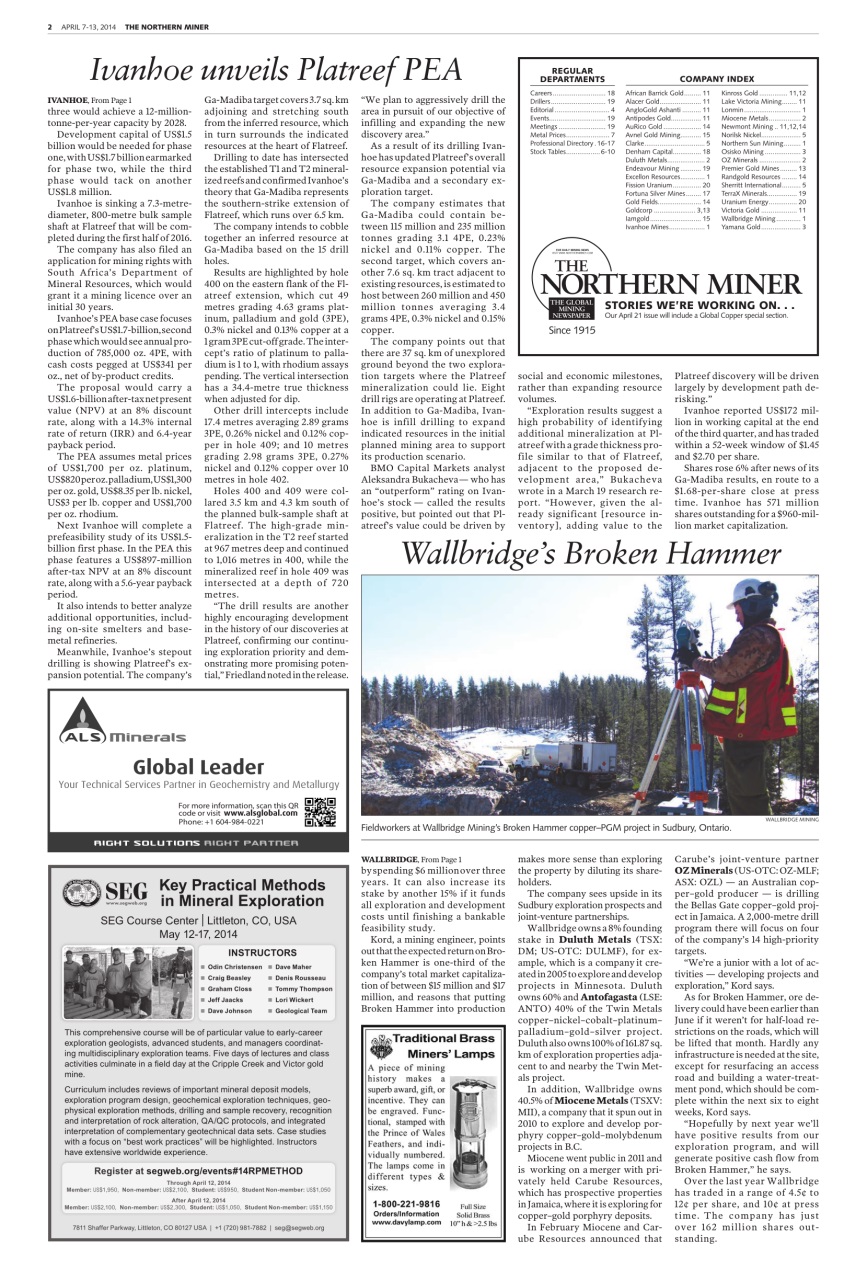 The Northern Miner Preview Pages