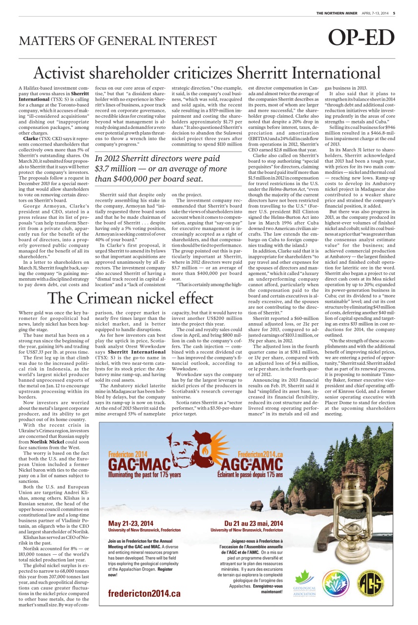 The Northern Miner Preview Pages