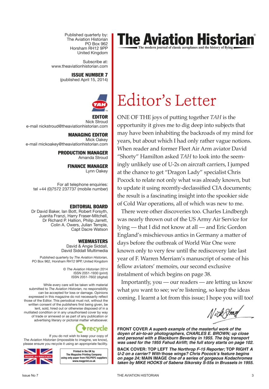 The Aviation Historian Magazine Preview Pages