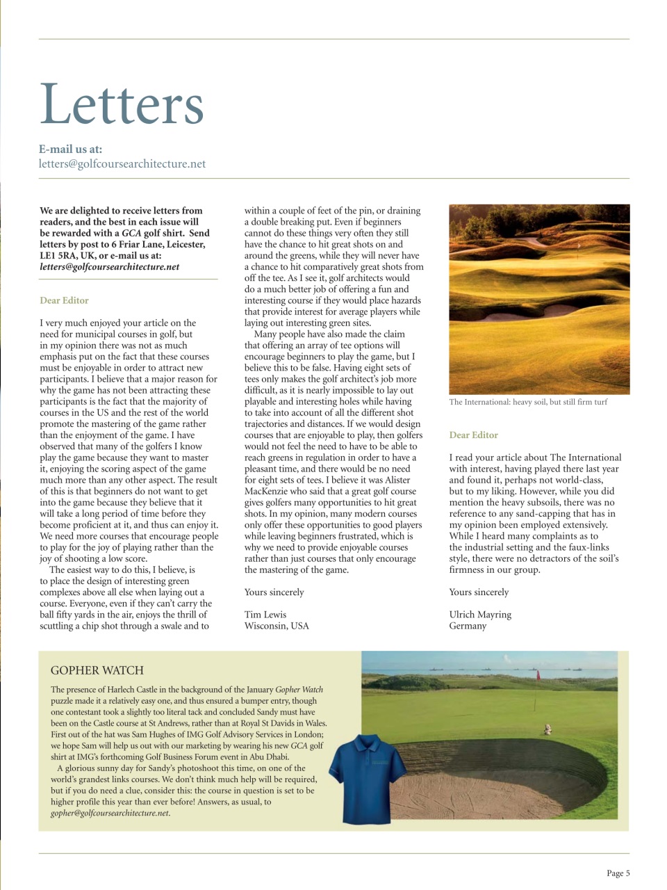 Golf Course Architecture Preview Pages