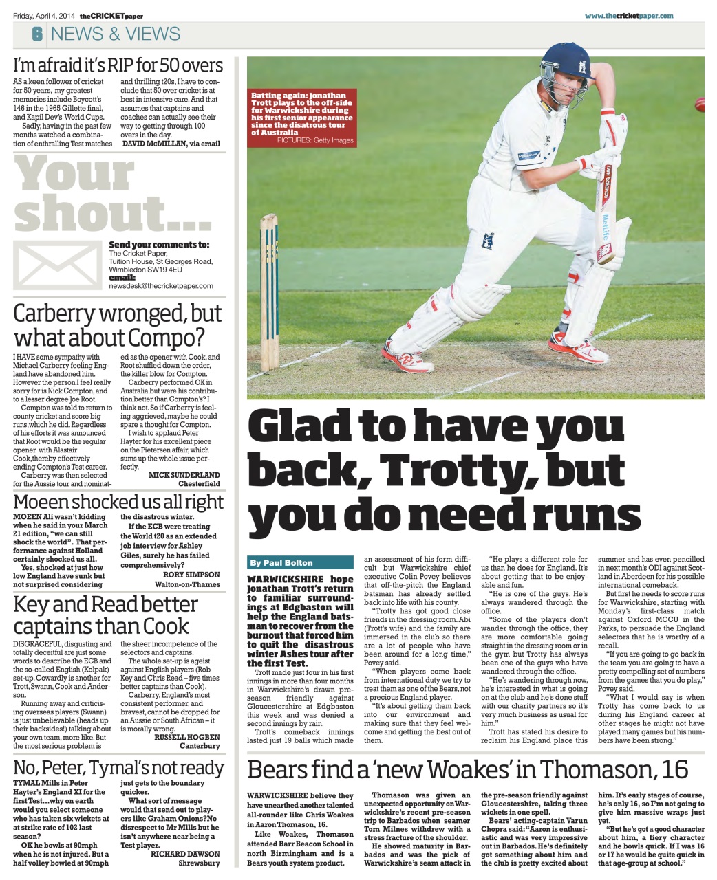 The Cricket Paper Preview Pages