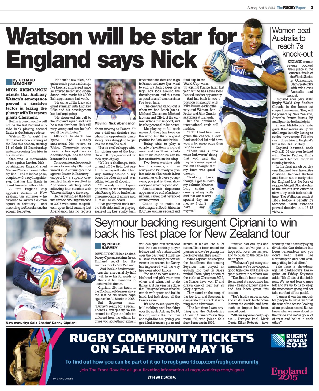 The Rugby Paper Preview Pages