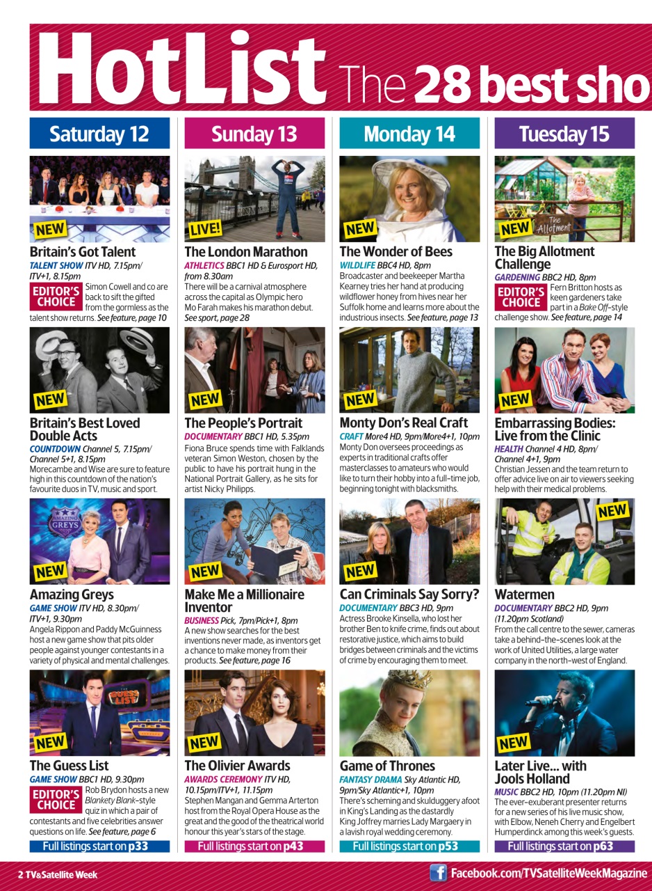 TV & Satellite Week Preview Pages