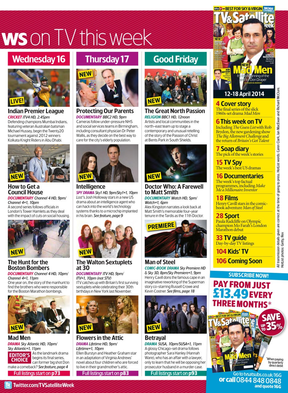 TV & Satellite Week Preview Pages