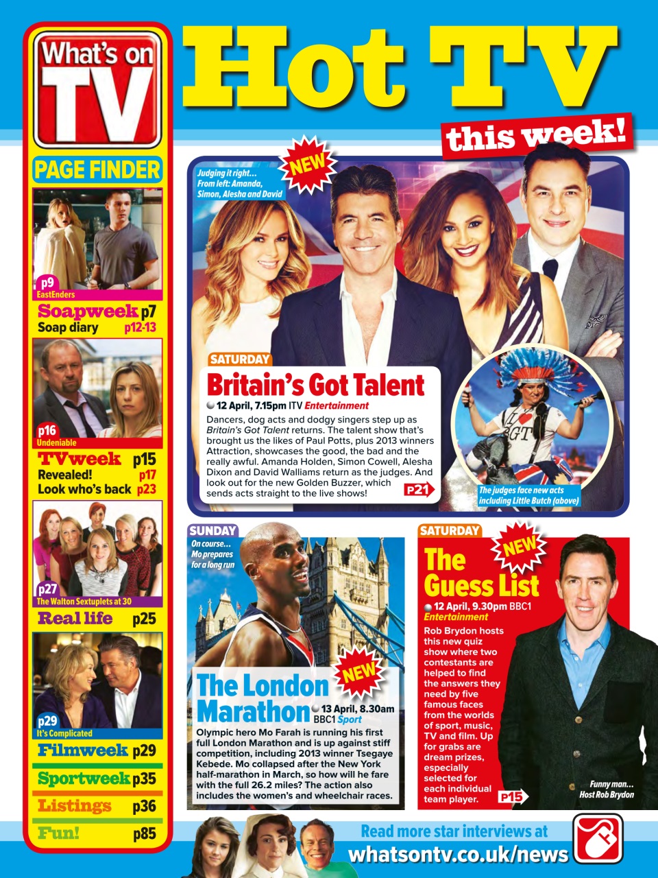 What's on TV Preview Pages