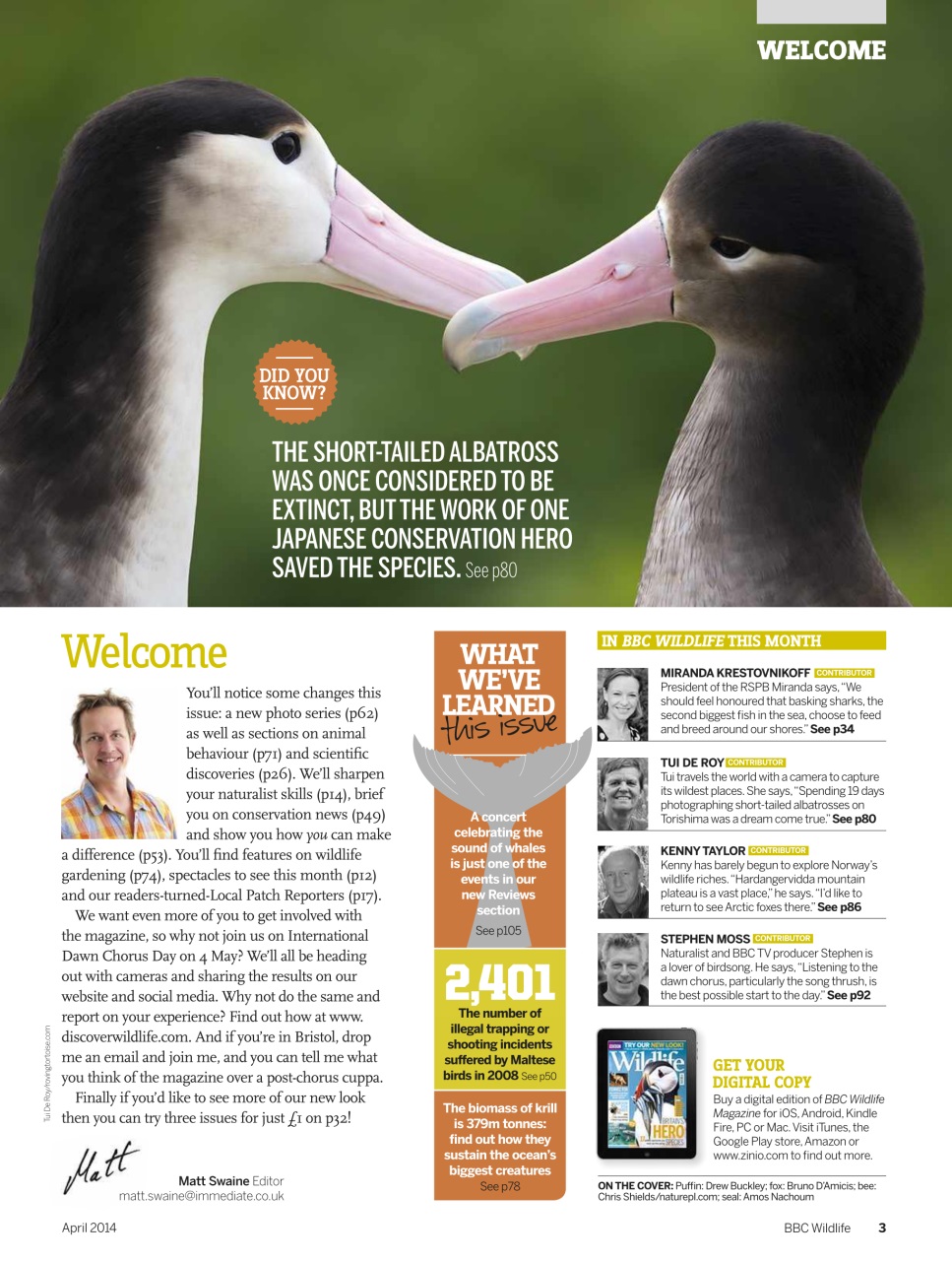 BBC Wildlife Magazine Preview Pages