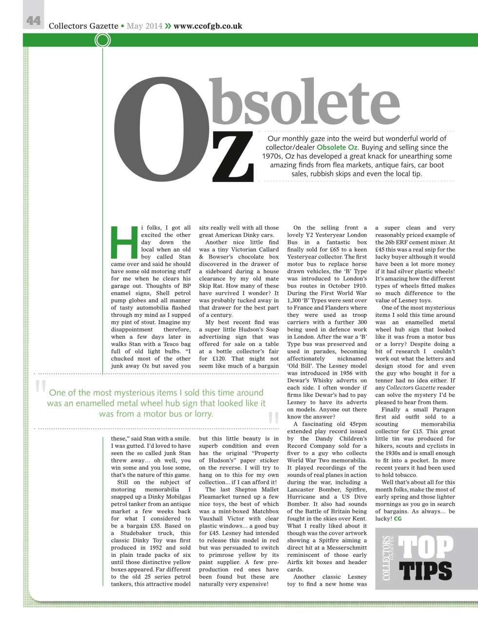 Collectors Gazette Preview Pages