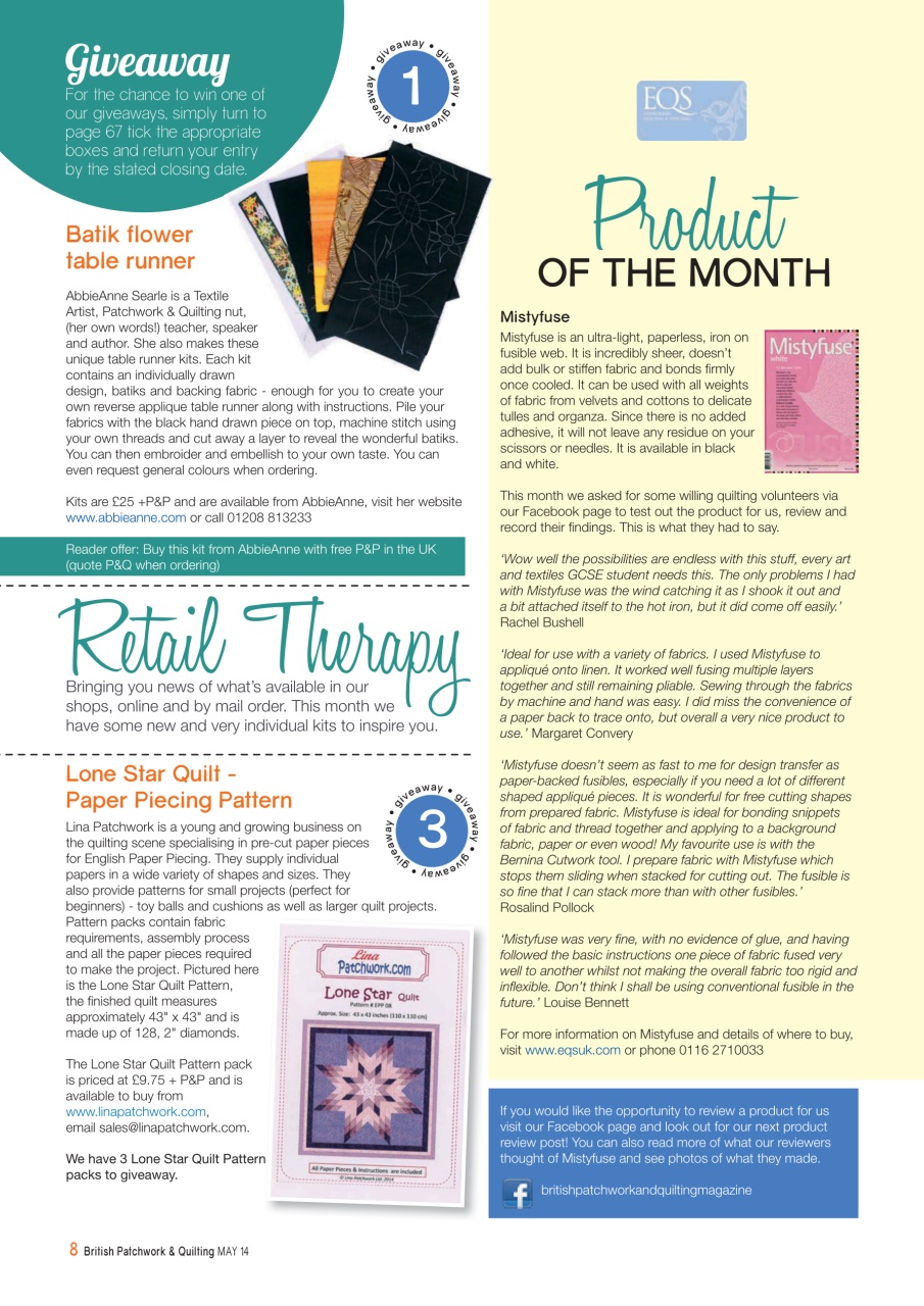 Patchwork and Quilting Preview Pages