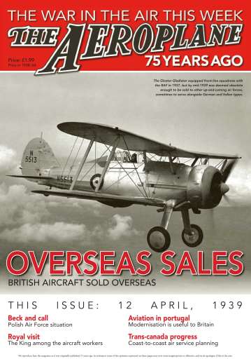Aeroplane Weekly - The War in the Air 75 years ago issue 
