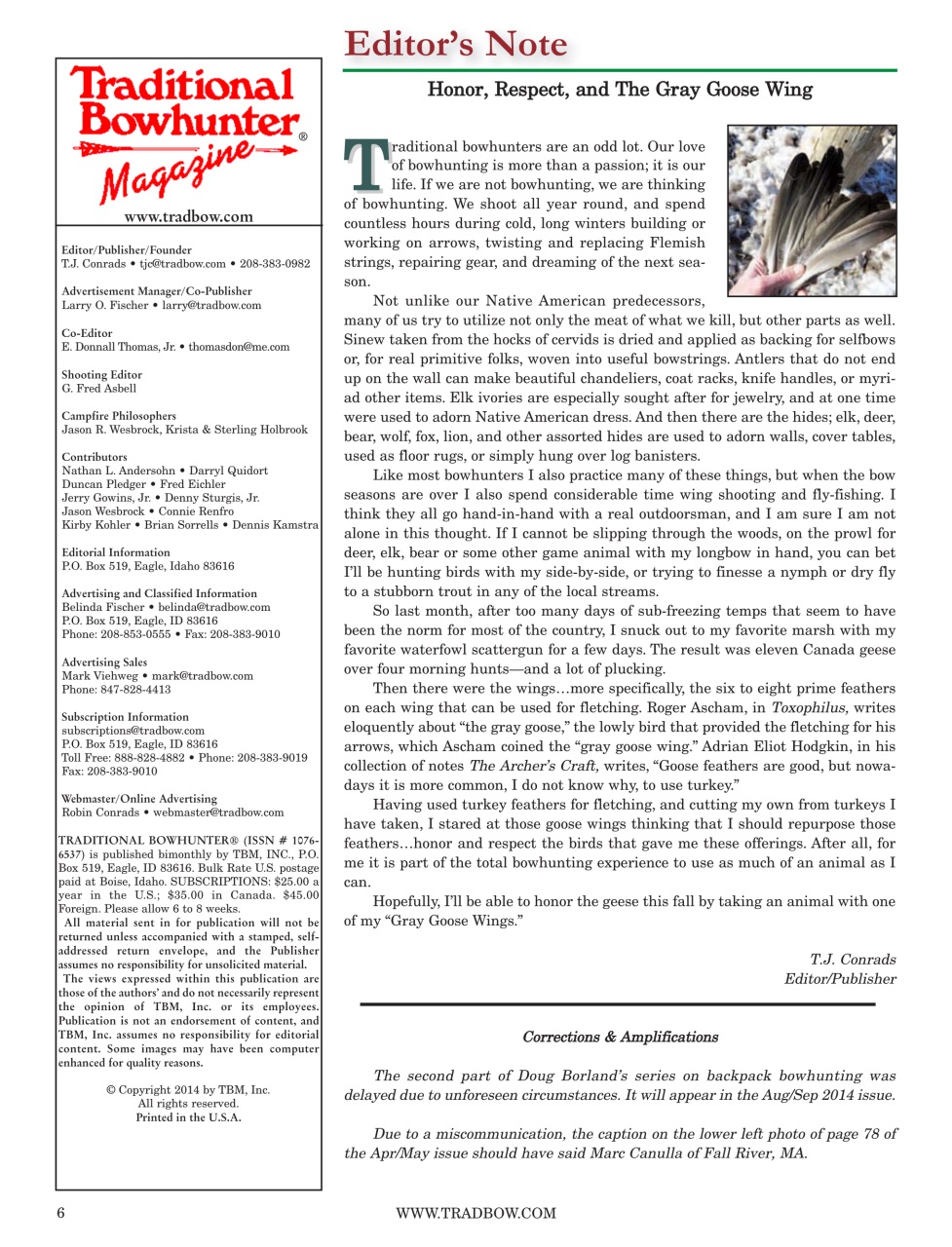 Traditional Bowhunter Magazine Preview Pages