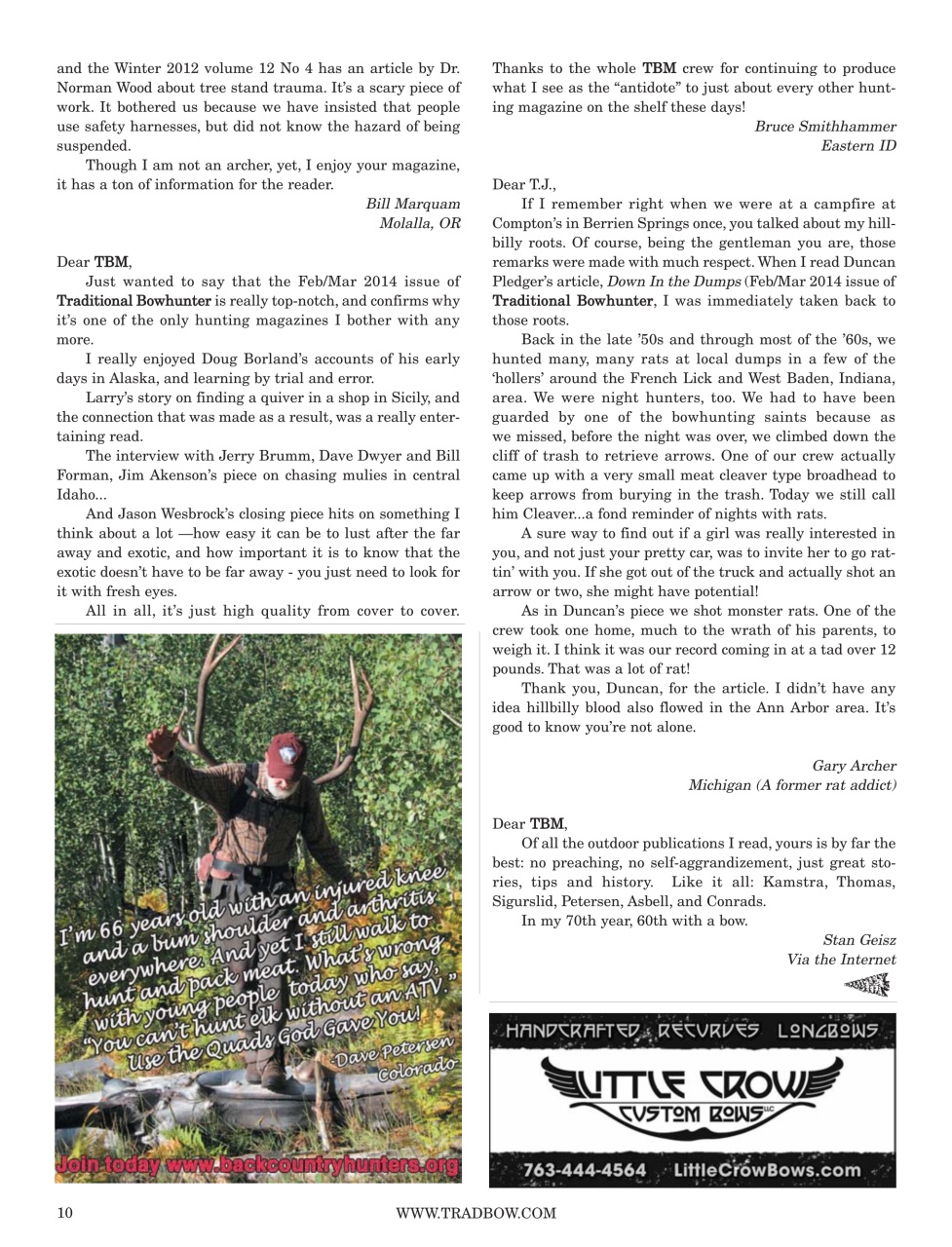 Traditional Bowhunter Magazine Preview Pages
