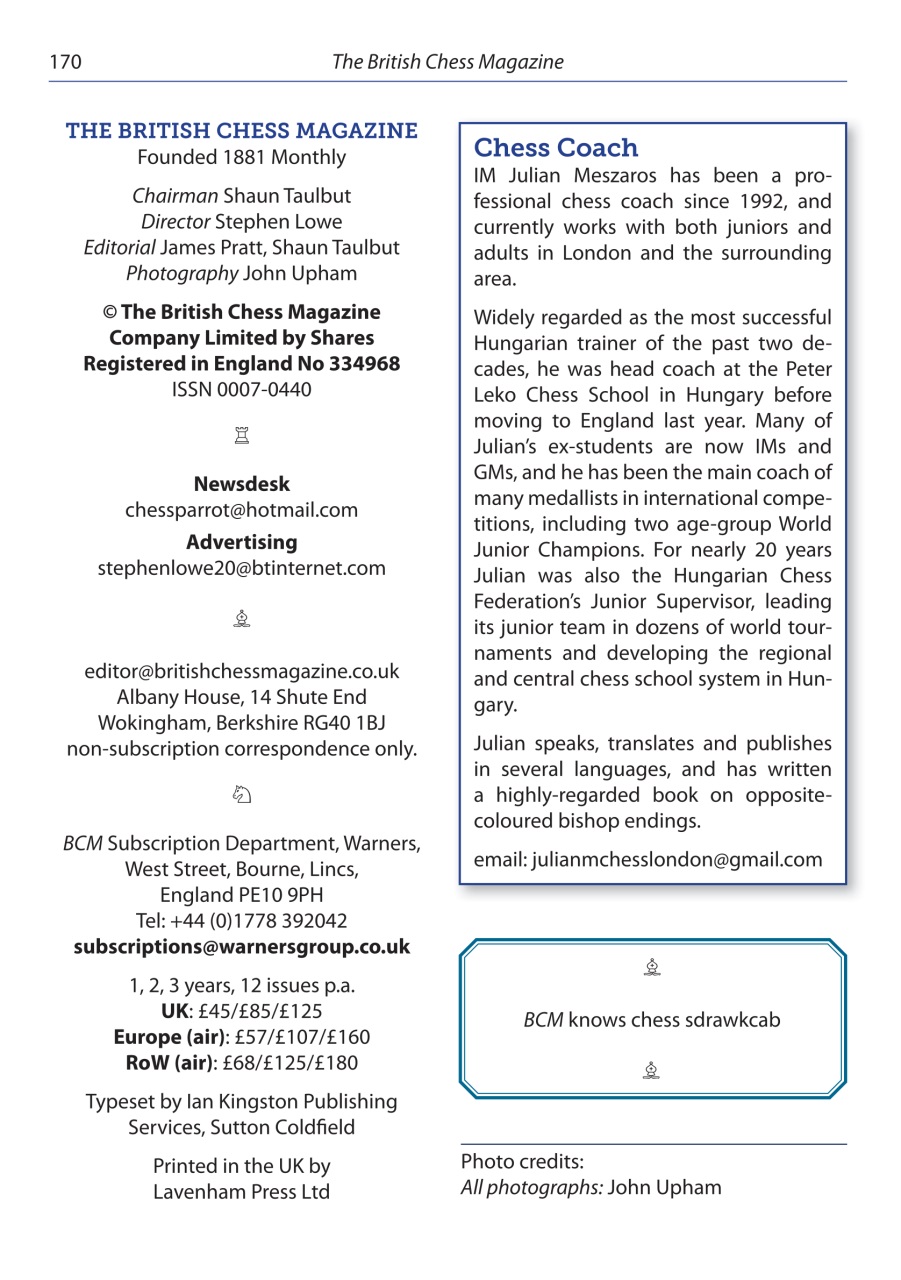 British Chess Magazine Preview Pages