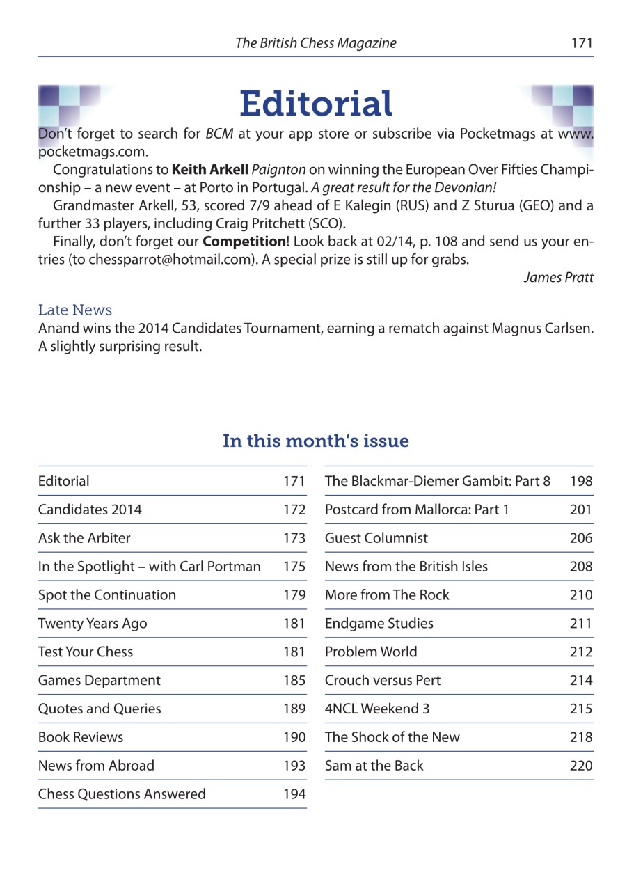 British Chess Magazine Preview Pages