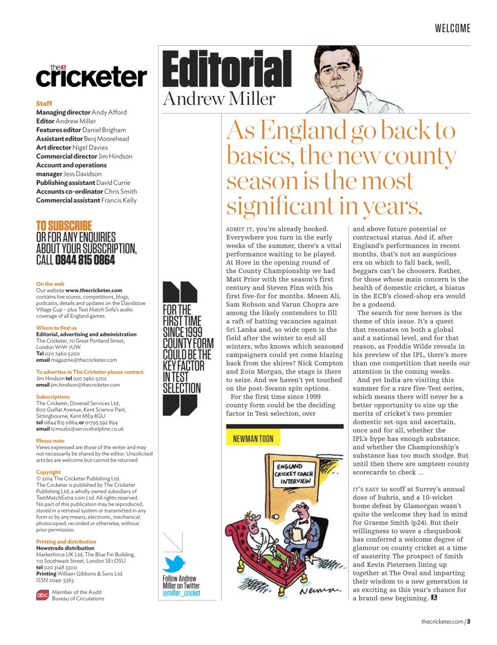 The Cricketer Magazine Preview Pages