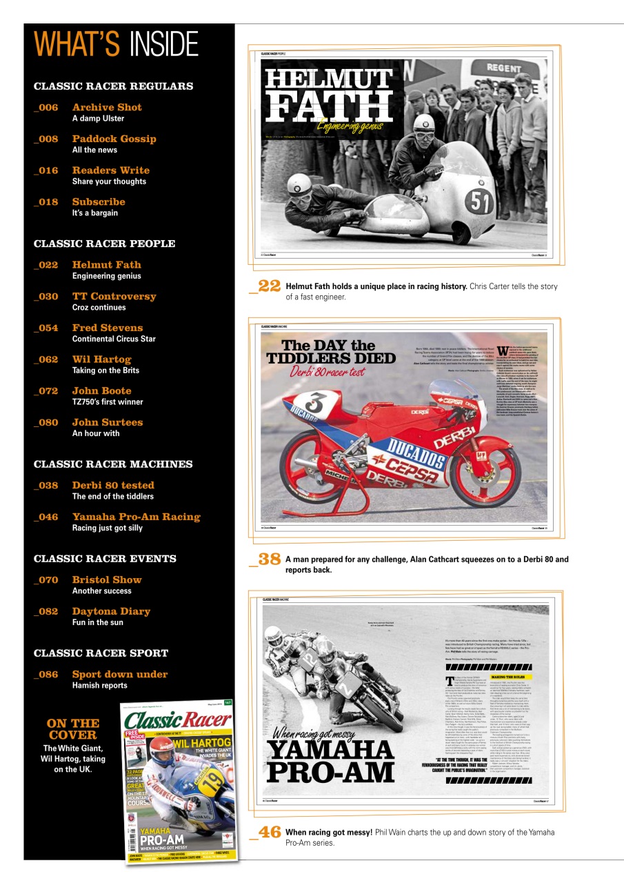 Classic Racer Preview Pages