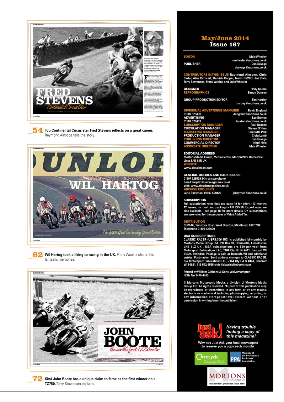 Classic Racer Preview Pages